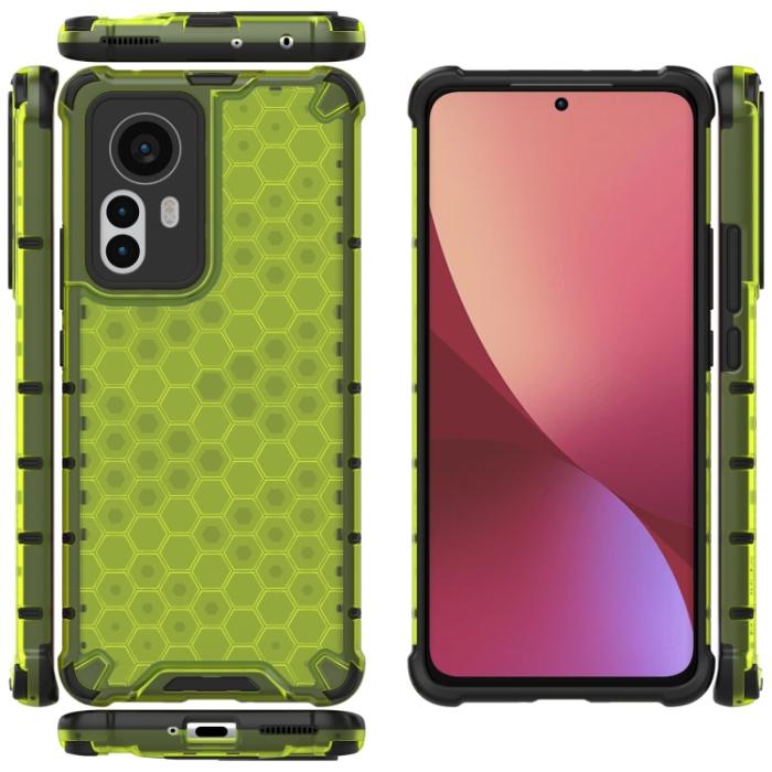 Bild 6,  Xiaomi 12 Pro Skal Hybrid Honeycomb Grön - Teknikhallen.se