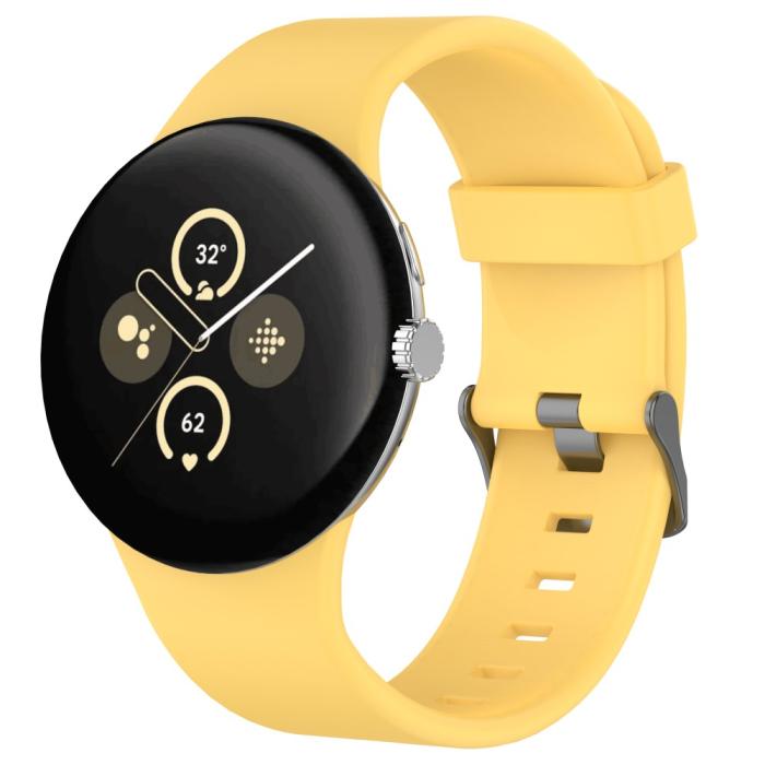 Bild 4,  Google Pixel Watch 4 / 3 45 mm Armband Silikon Gul - Teknikhallen.se