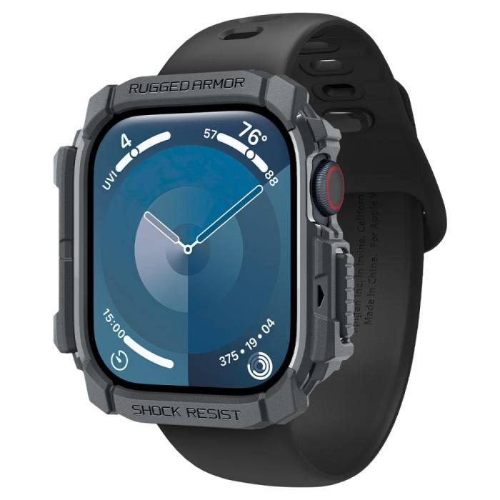 Bild 2, Spigen Spigen Apple Watch 11/10 46 mm Skal Rugged Armor Mörk Grå - Teknikhallen.se