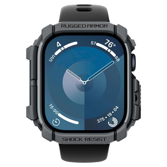 Bild 3, Spigen Spigen Apple Watch 11/10 46 mm Skal Rugged Armor Mörk Grå - Teknikhallen.se