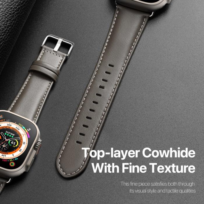 Bild 4, DUX DUCIS DUX DUCIS Apple Watch 42/44/45/46/49 mm Armband Äkta Läder - Teknikhallen.se