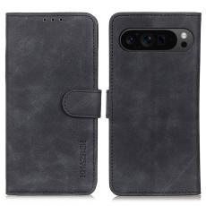 KHAZNEH KHAZNEH Google Pixel 9 Pro XL Fodral Retro L&auml;der Svart - Teknikhallen.se
