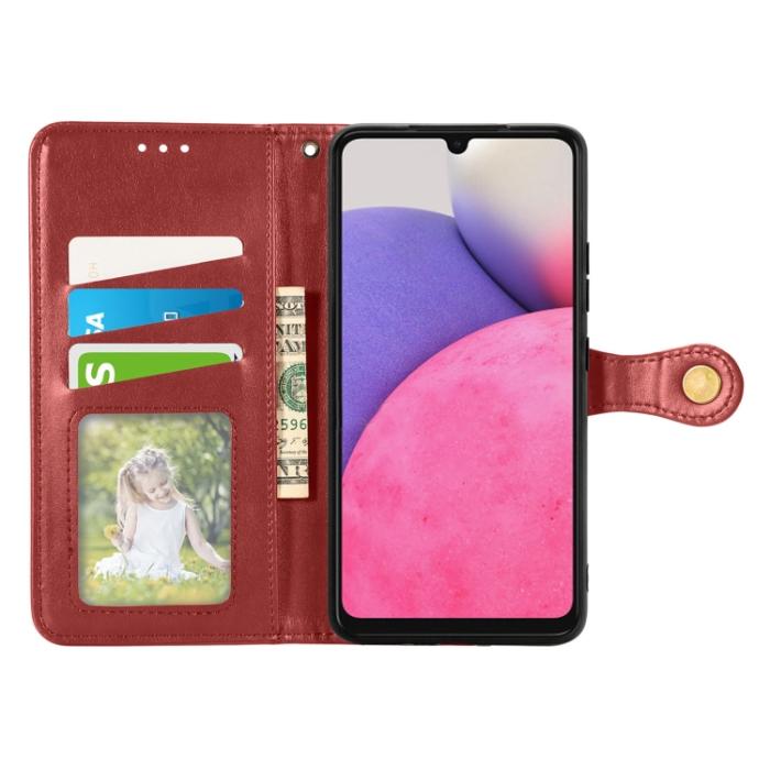 Bild 3,  Samsung Galaxy A33 5G Fodral Solid Läder Röd - Teknikhallen.se