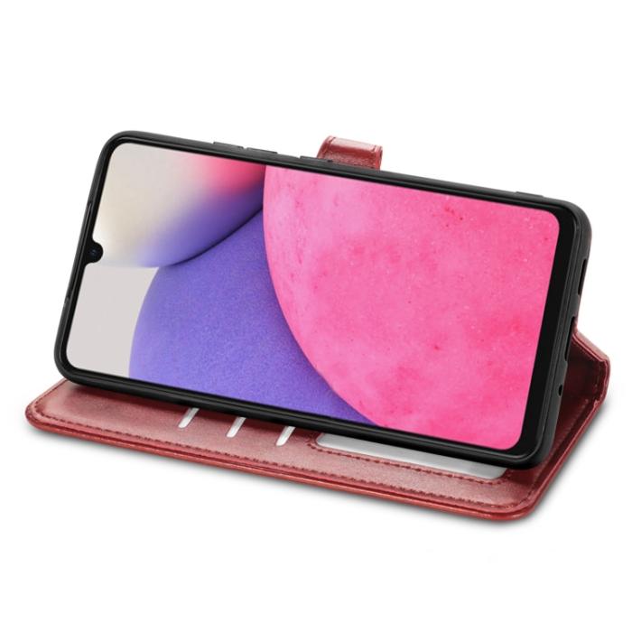 Bild 4,  Samsung Galaxy A33 5G Fodral Solid Läder Röd - Teknikhallen.se
