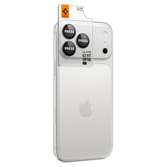 Bild 6, Spigen Spigen iPhone 18 Pro/18 Pro Max 2-PACK Linsskydd Optik Pro GLAS.tR 'Ez Fit' - Teknikhallen.se