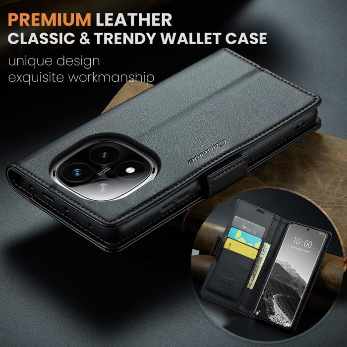 Bild 5, CASEME CASEME Redmi Note 14 Pro/Pro Plus 5G Fodral RFID Läder Svart - Teknikhallen.se
