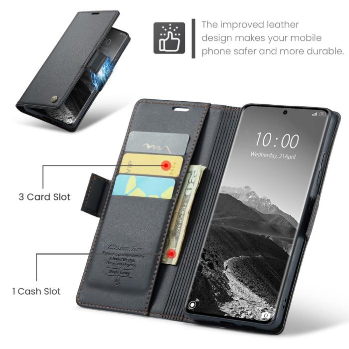 Bild 6, CASEME CASEME Redmi Note 14 Pro/Pro Plus 5G Fodral RFID Läder Svart - Teknikhallen.se
