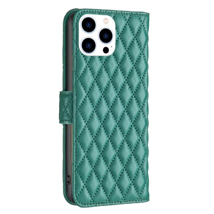 Bild 3,  iPhone 15 Pro Fodral Diamond Läder Grön - Teknikhallen.se