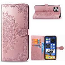  iPhone 12 Pro Max - Mandala L&auml;der Fodral - Ros&eacute;guld - Teknikhallen.se