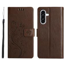  Samsung Galaxy A27 5G Fodral Blommor/Fj&auml;rilar Brun - Teknikhallen.se