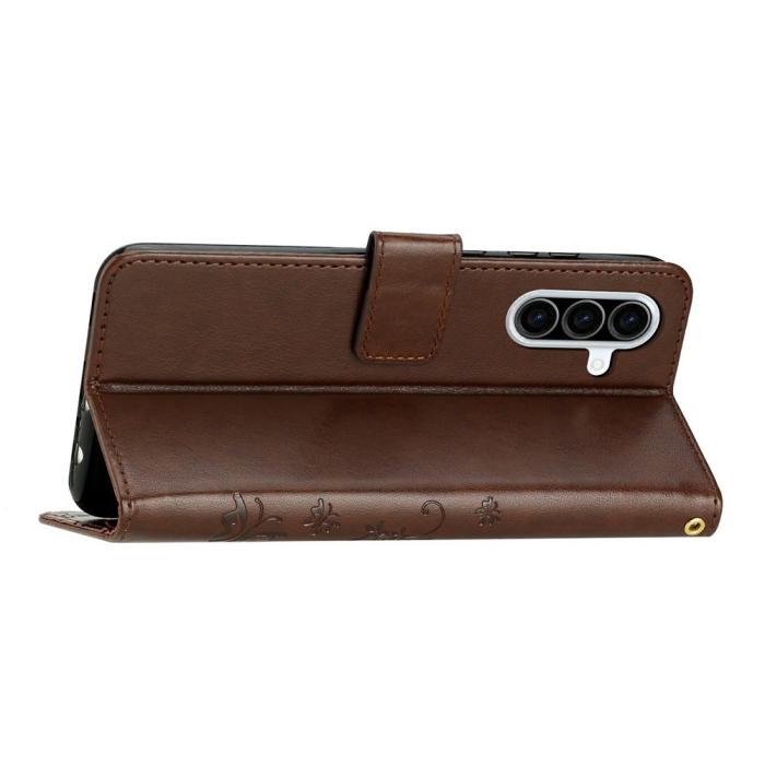 Bild 2,  Samsung Galaxy A27 5G Fodral Blommor/Fjärilar Brun - Teknikhallen.se