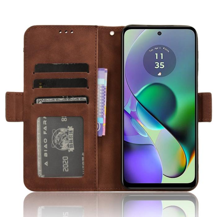 Bild 2,  Motorola Moto G54 5G Fodral Med Avtagbart Kortfodral Brun - Teknikhallen.se