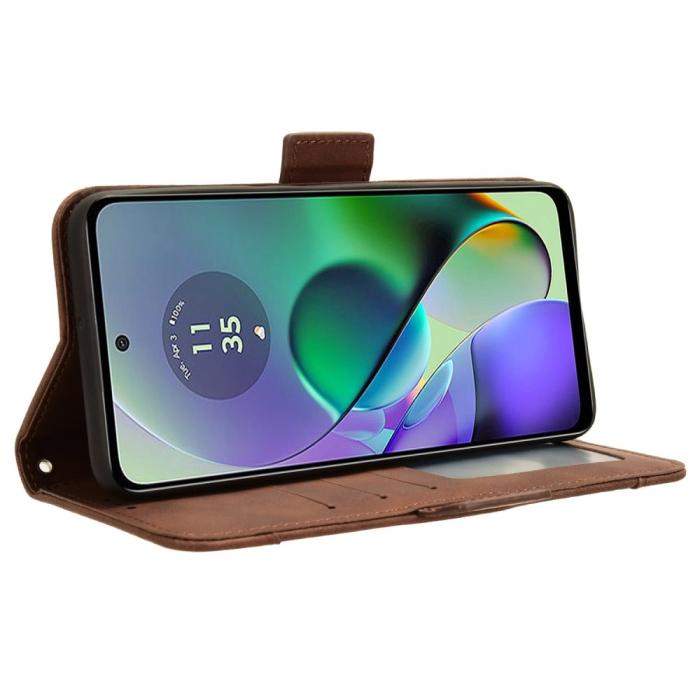 Bild 3,  Motorola Moto G54 5G Fodral Med Avtagbart Kortfodral Brun - Teknikhallen.se