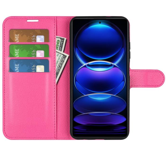 Bild 2,  Xiaomi Redmi Note 12 Pro 5G Fodral Litchi Läder Rosa - Teknikhallen.se