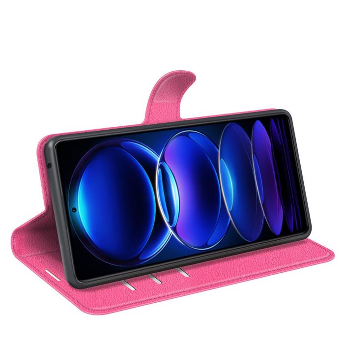 Bild 3,  Xiaomi Redmi Note 12 Pro 5G Fodral Litchi Läder Rosa - Teknikhallen.se