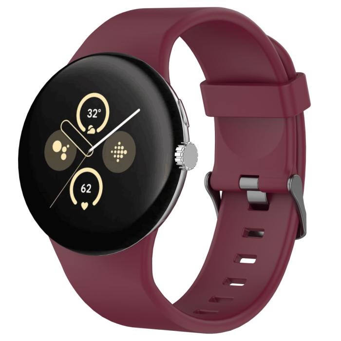Bild 4,  Google Pixel Watch 4 / 3 45 mm Armband Silikon Vinröd - Teknikhallen.se