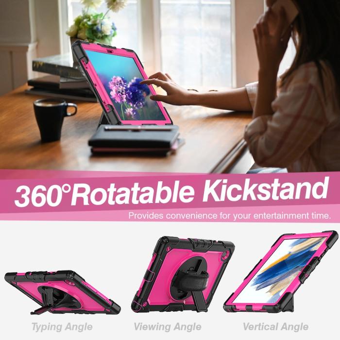Bild 2,  Galaxy Tab A8 10.5 Skal Shockproof Hybrid Kickstand Strap - Teknikhallen.se