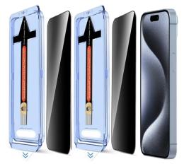  iPhone 15 Pro Max 2-PACK Skärmskydd Härdat Glas Privacy - Teknikhallen.se