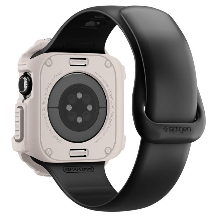 Bild 4, Spigen Spigen Apple Watch 11/10 42 mm Skal Rugged Armor Dune Beige - Teknikhallen.se