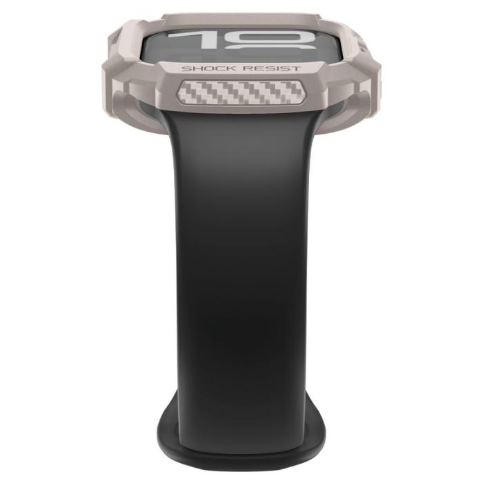 Bild 5, Spigen Spigen Apple Watch 11/10 42 mm Skal Rugged Armor Dune Beige - Teknikhallen.se