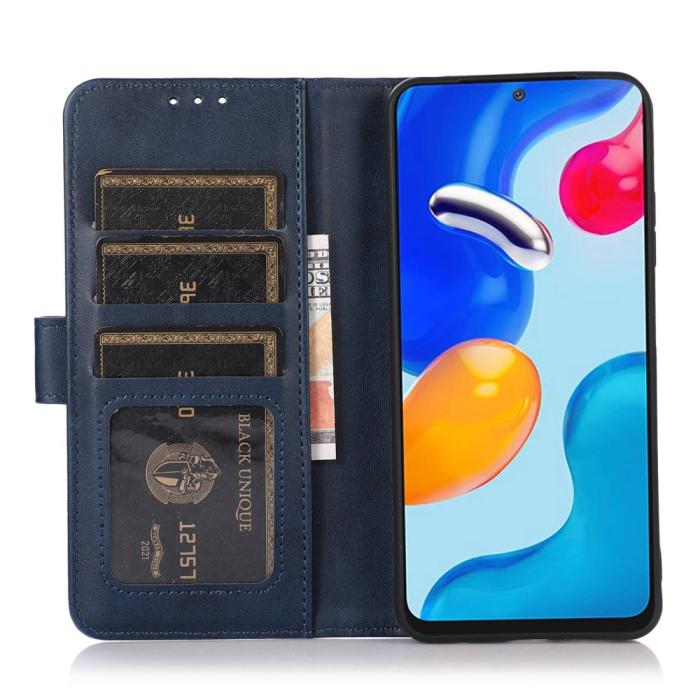 Bild 2,  Xiaomi 12T / 12T Pro Fodral Solid Läder Blå - Teknikhallen.se
