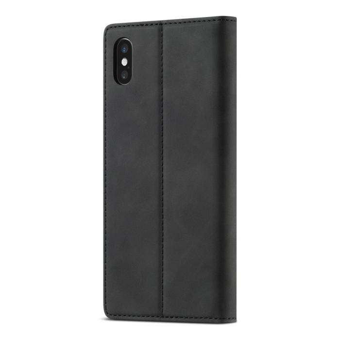 Bild 2, LC.IMEEKE iPhone X/Xs - LC.IMEEKE Läder Flip Fodral - Svart - Teknikhallen.se