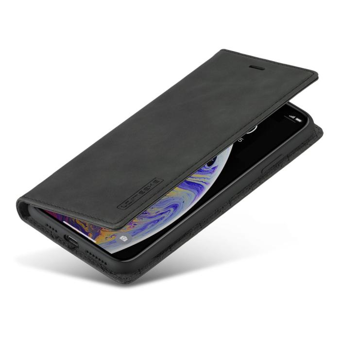 Bild 5, LC.IMEEKE iPhone X/Xs - LC.IMEEKE Läder Flip Fodral - Svart - Teknikhallen.se