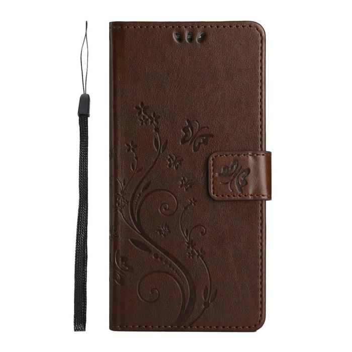 Bild 5,  Samsung Galaxy A27 5G Fodral Blommor/Fjärilar Brun - Teknikhallen.se