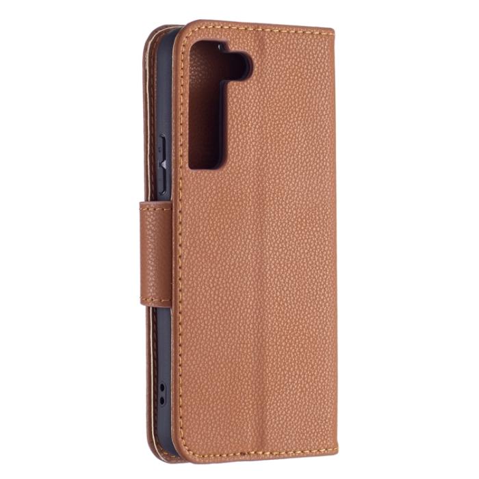 Bild 3,  Samsung Galaxy S22 Fodral Litchi Shark Brun - Teknikhallen.se