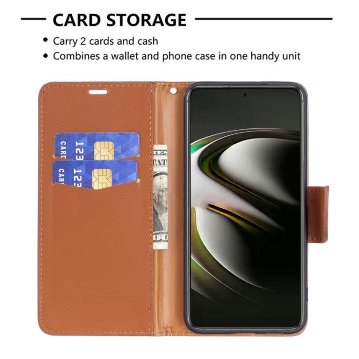 Bild 5,  Samsung Galaxy S22 Fodral Litchi Shark Brun - Teknikhallen.se