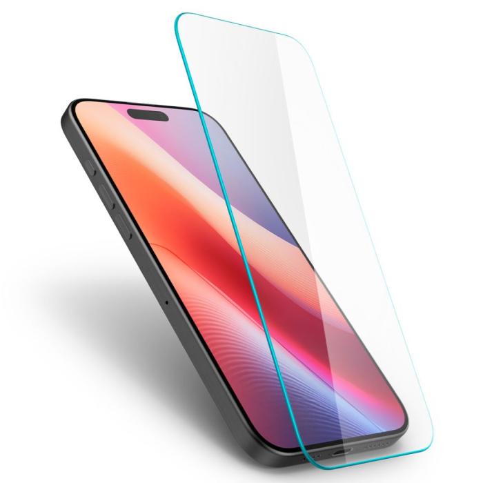 Bild 5, Spigen Spigen iPhone 16 / 15 Skärmskydd Slim Glas.tR Härdat Glas - Teknikhallen.se