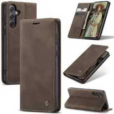 CASEME CASEME Galaxy A56 5G/A36 5G Fodral Retro L&auml;der M&ouml;rk Brun - Teknikhallen.se