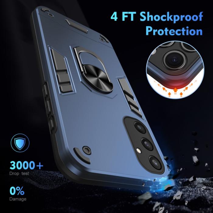 Bild 5,  Samsung Galaxy S25 Skal Hybrid Armor Ring Blå - Teknikhallen.se