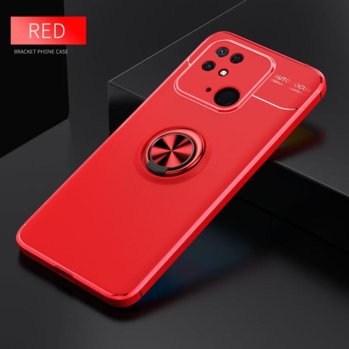 Bild 2,  Xiaomi Redmi 10C Skal Ring Röd - Teknikhallen.se