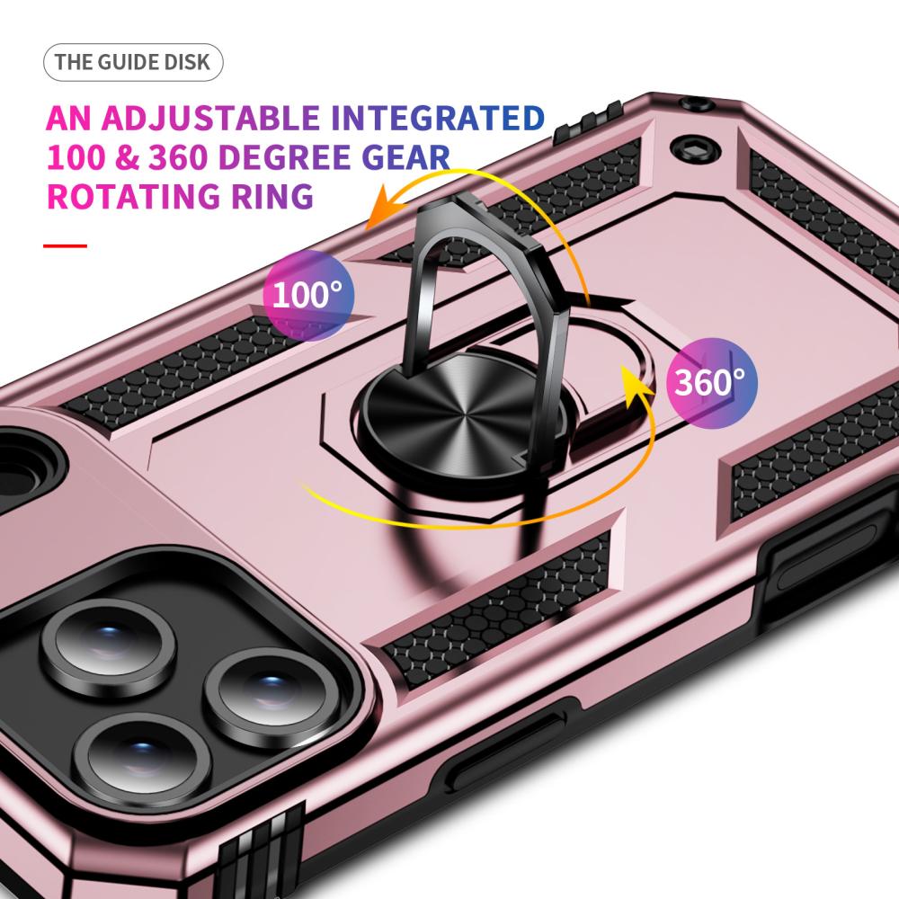  iPhone 17 Pro Skal Shockproof Hybrid Ring Roséguld - Teknikhallen.se