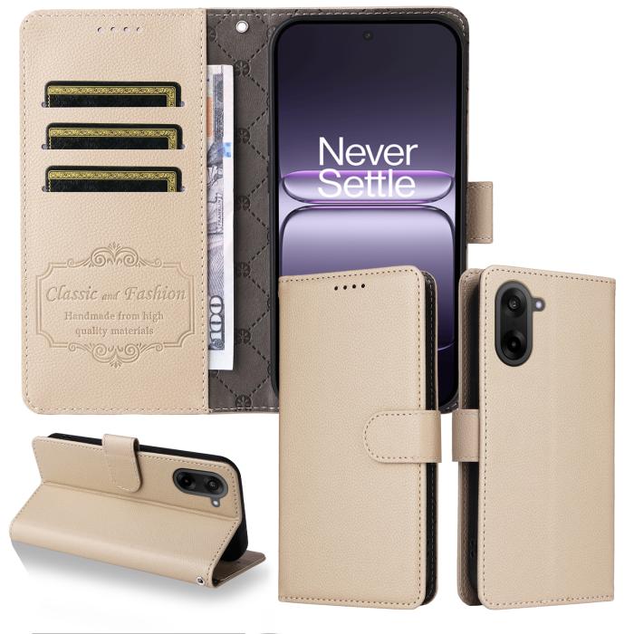 Bild 3,  OnePlus Nord CE5 Plånboksfodral Läder Beige - Teknikhallen.se