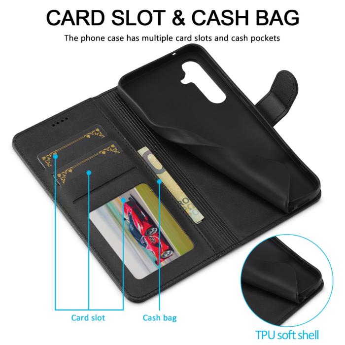 Bild 5, LC.IMEEKE LC.IMEEKE Samsung Galaxy A16 Fodral Läder Svart - Teknikhallen.se