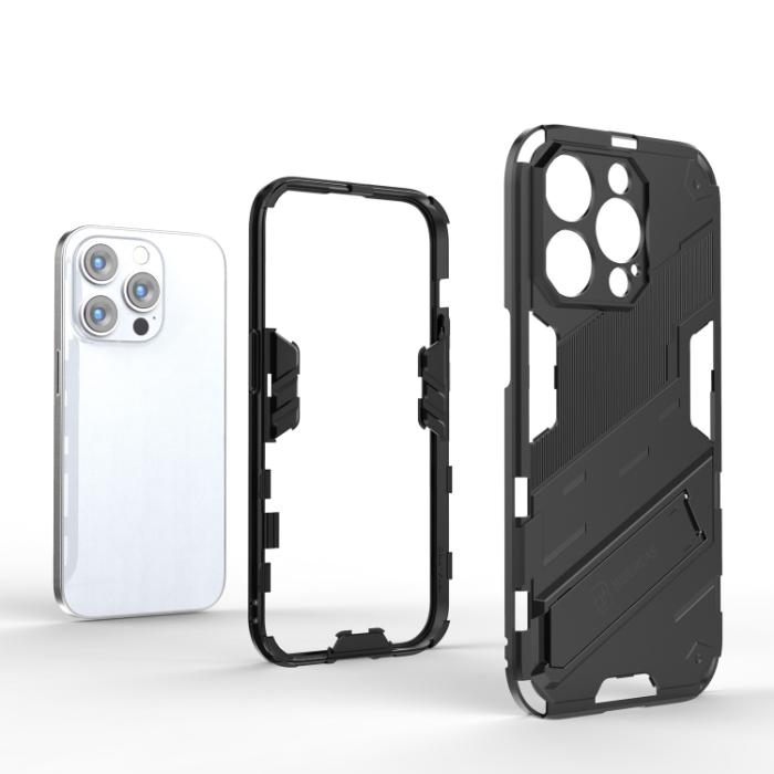 Bild 3,  iPhone 14 Pro Skal Hybrid Med Kickstand Röd - Teknikhallen.se