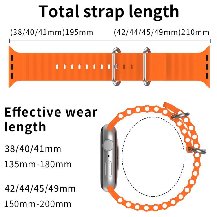 Bild 5, ColorPop Apple Watch 42/41/40/38 mm Armband Ocean Wave Orange - Teknikhallen.se