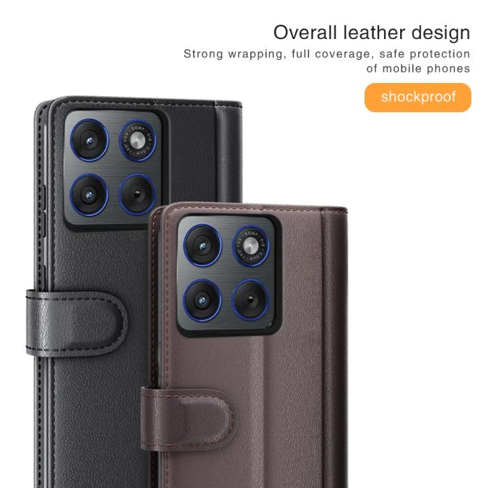 Bild 5,  Motorola Edge 70 Fodral Premium Äkta Läder Svart - Teknikhallen.se