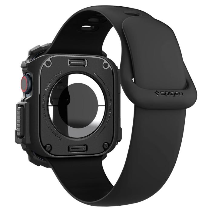 Bild 3, Spigen Spigen Apple Watch 11/10 46 mm Skal Rugged Armor Matt Svart - Teknikhallen.se