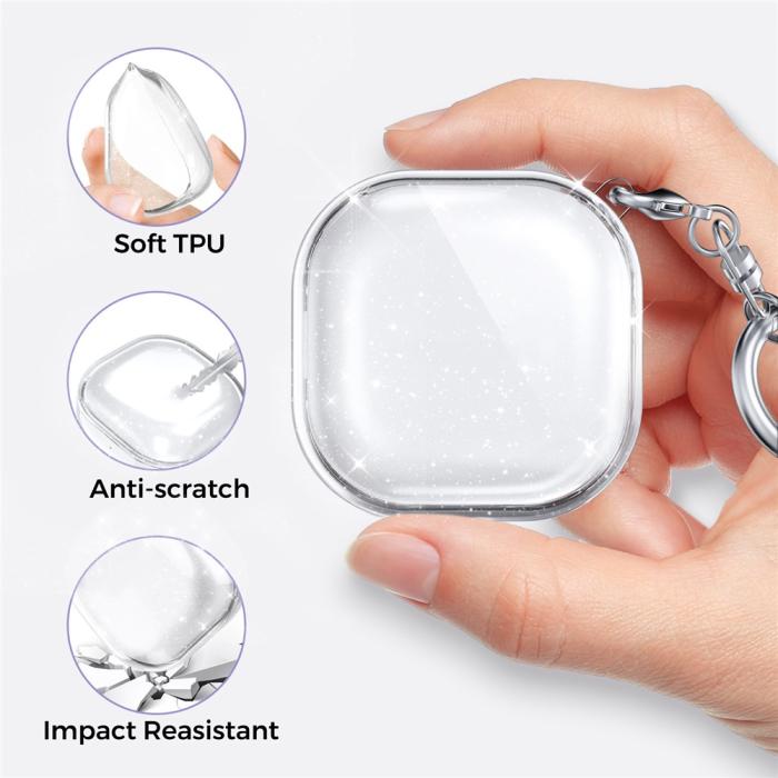 Bild 3, AHASTYLE AHASTYLE Galaxy Buds 2/2 Pro/Pro/Live Skal TPU Glitter - Teknikhallen.se
