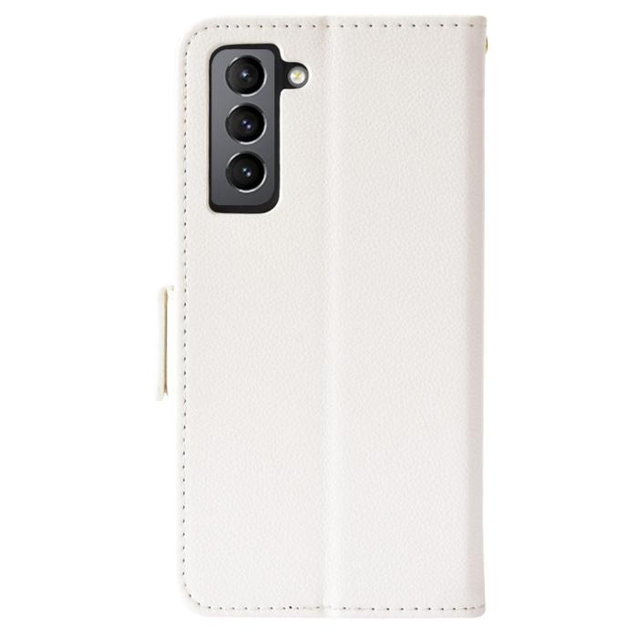 Bild 3,  Samsung Galaxy S22 Plus Fodral Litchi Textur Vit - Teknikhallen.se