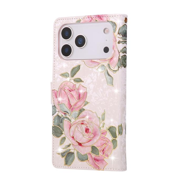 Bild 6,  iPhone 17 Pro Max Fodral RFID Läder Rosa Blommor - Teknikhallen.se