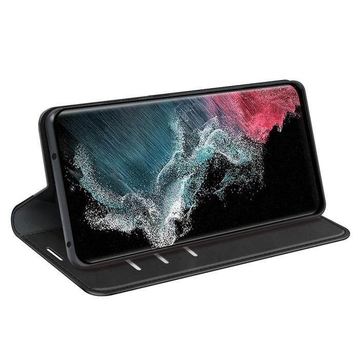 Bild 3,  Samsung Galaxy S23 Ultra Fodral Flip Skin Touch Svart - Teknikhallen.se