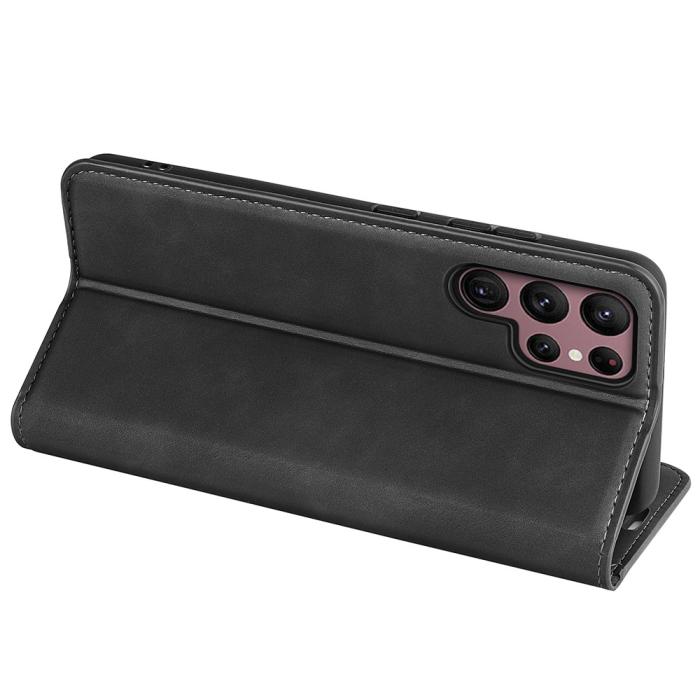 Bild 4,  Samsung Galaxy S23 Ultra Fodral Flip Skin Touch Svart - Teknikhallen.se