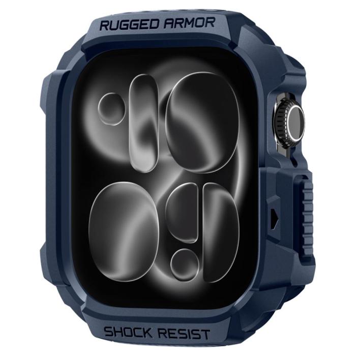 Bild 2, Spigen Spigen Apple Watch 11/10 42 mm Skal Rugged Armor Navy Blue - Teknikhallen.se