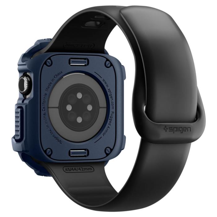 Bild 4, Spigen Spigen Apple Watch 11/10 42 mm Skal Rugged Armor Navy Blue - Teknikhallen.se