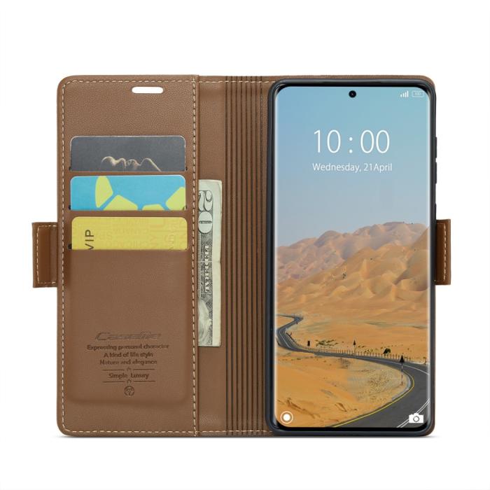 Bild 3, CASEME CASEME Redmi Note 14 Pro/Pro Plus 5G Fodral RFID Läder Brun - Teknikhallen.se