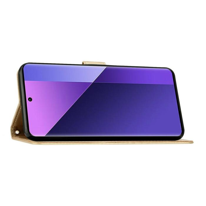 Bild 3,  Samsung Galaxy A27 5G Fodral Blommor/Fjärilar Guld - Teknikhallen.se